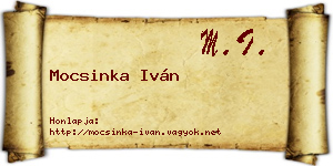 Mocsinka Iván névjegykártya